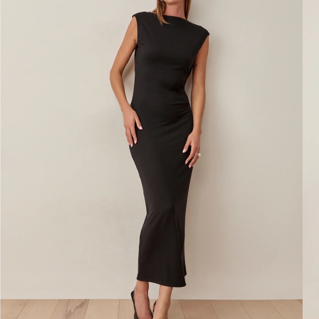 Reformation Black Nili Knit Dress